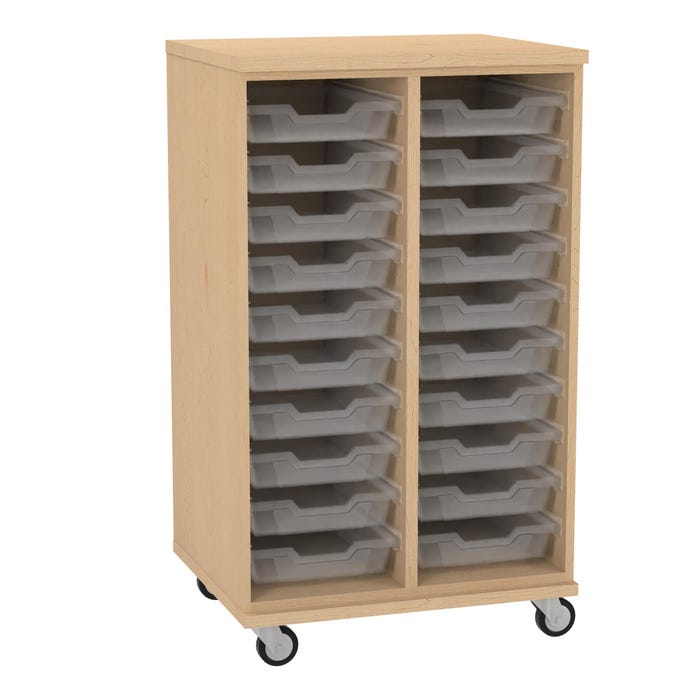 WB Manufacturing Double Wide Tote Mobile Storage Cabinet with Totes
