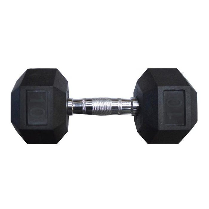 Hex Rubber Dumbbell, 20 Pounds