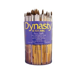 Dynasty B-131-AWC Faux Sable Classroom Cylinders, Round Type, Short Handle, Assorted Sizes, Set of 72