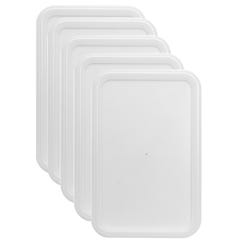 School Smart Storage Bin Non-Snap On Lid, 8 x 12-3/8 Inches, Clear, Pack of 5 2051376