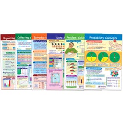 NewPath Data, Graphs & Probability Bulletin Board Charts, Grades 6 to 8, Set of 6 1567231