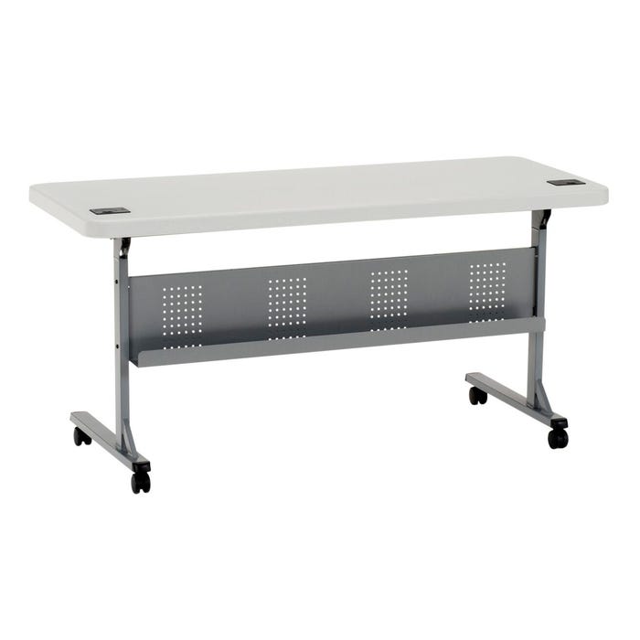 National Public Seating Conference Flip Table with Blow Molded Top, 60 x 24 x 29-1/2 Inches, Grey Leg, Powder Coated Leg
