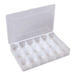 Bead Storage Box with 17 Slots, 10-3/4 x 7 x 1-1/2 Inches, Clear