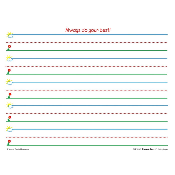 Teacher Created Resources Smart Start Writing Paper, 1 Inch Rule, 11 x 8-1/2 Inches, 360 Sheets