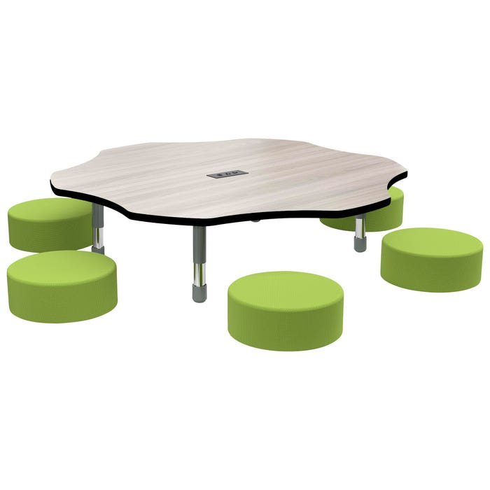 Classroom Select Activity Table with Power, Flower, 60 Inches