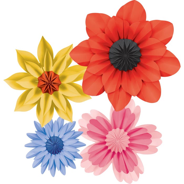Teacher Created Resources Wildflowers Paper Flowers, Assorted, Pack of 4