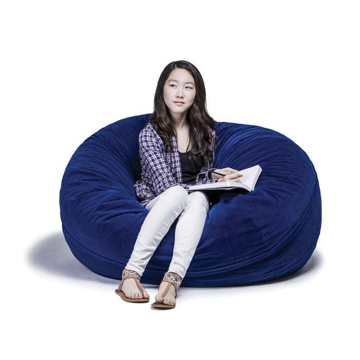 Abilitations Wipeable FluffChair, Medium, 48 x 48 x 36 Inches, Blue