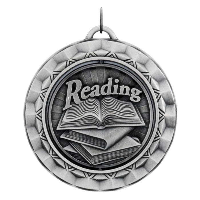 PDU CAT Reading Die Struck Spinner Medal, 2-5/16 in, Metal, Gold