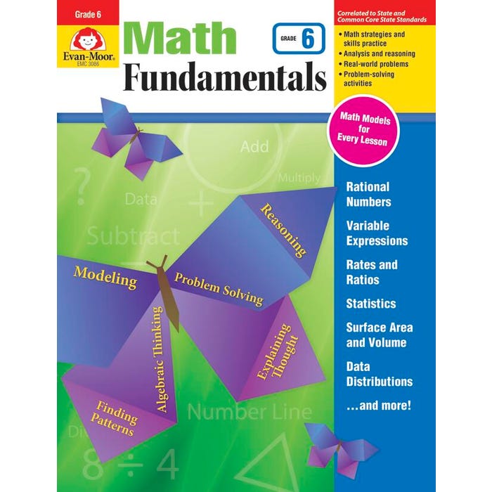 Evan-Moor Math Fundamentals Workbook, Grade 6