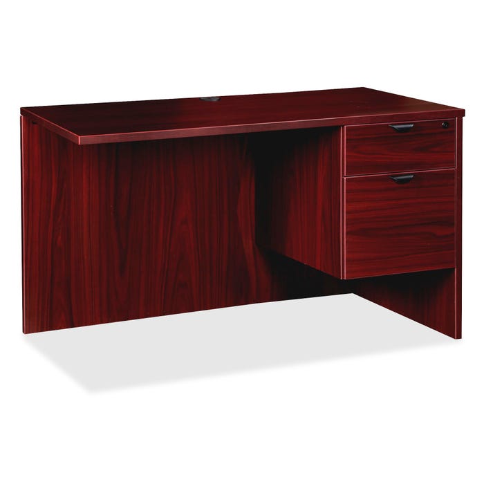 Lorell Prominence Laminate Return Desk, 3/4 Right Pedestal, 42 x 24 x 29 Inches, Mahogany