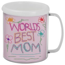 Snapins Plastic Snap Together Custom Craft Mug, 11 oz, White/Clear, Pack of 12, Item Number 215838
