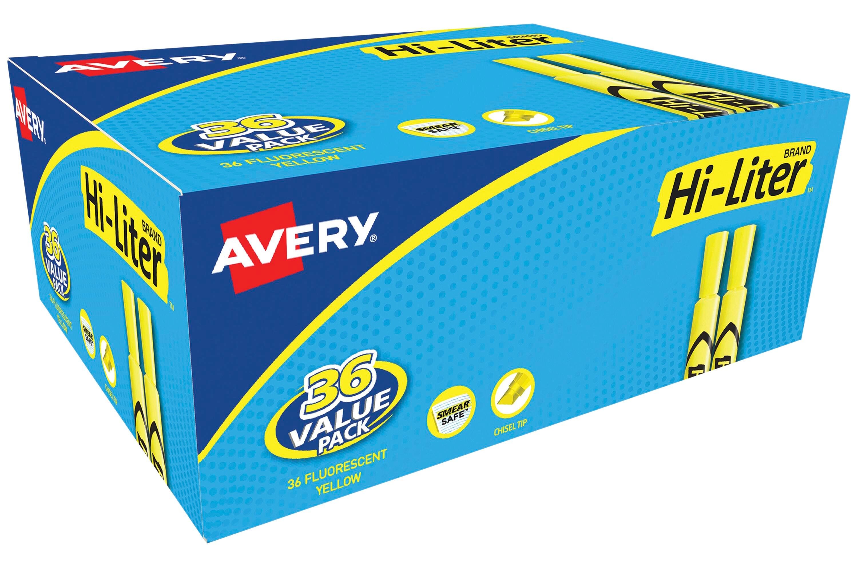 Image for HI-LITER Desk Style Highlighter, Chisel Tip, Fluorescent Yellow, Box of 36 from School Specialty