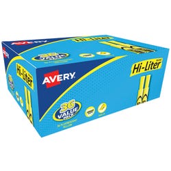 Image for HI-LITER Desk Style Highlighter, Chisel Tip, Fluorescent Yellow, Box of 36 from School Specialty
