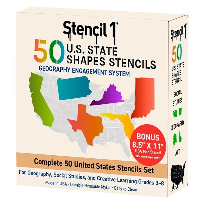 Stencil1 50 U.S. State Stencil Shapes System