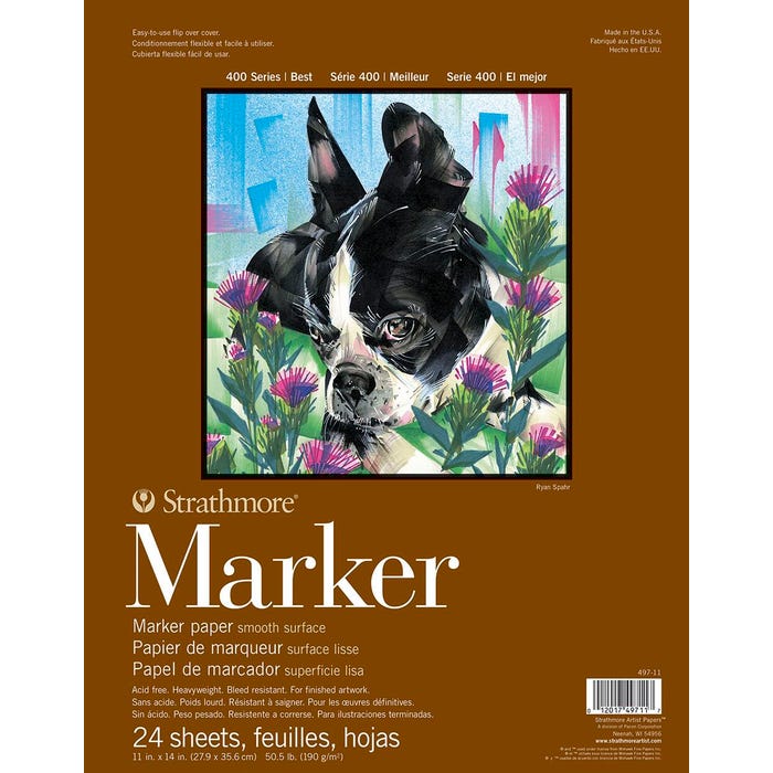 Strathmore 400 Series Marker Pad, 11 x 14 Inches, 50 lb, 24 Sheets