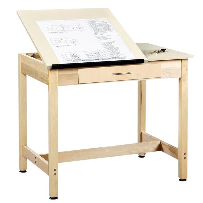Diversified Woodcrafts Drawing Table, 36 x 24 x 30 Inches, Almond Colored Plastic Laminate Top