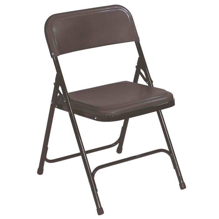 National Public Seating Premium Lightweight Plastic Folding Chairs and Dolly, 800 Series, Brown Dolly, 36 Black Chairs