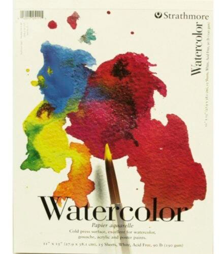 Strathmore 200 Series Watercolor Pad, 11 x 15 Inches, 90 lb, 15 Sheets 411255