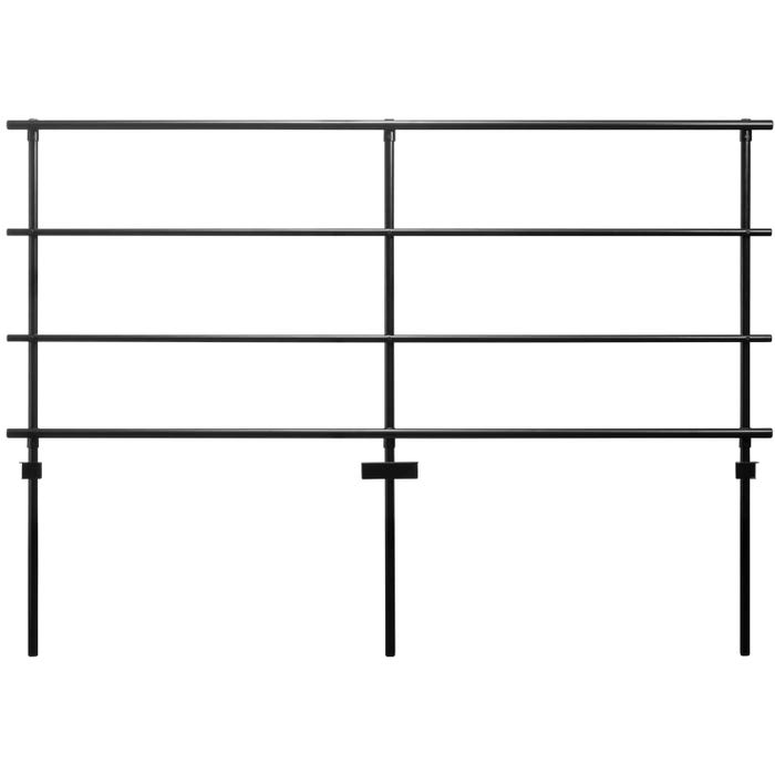 National Public Seating Back Guardrail for 18 x 24 Straight Riser, Black