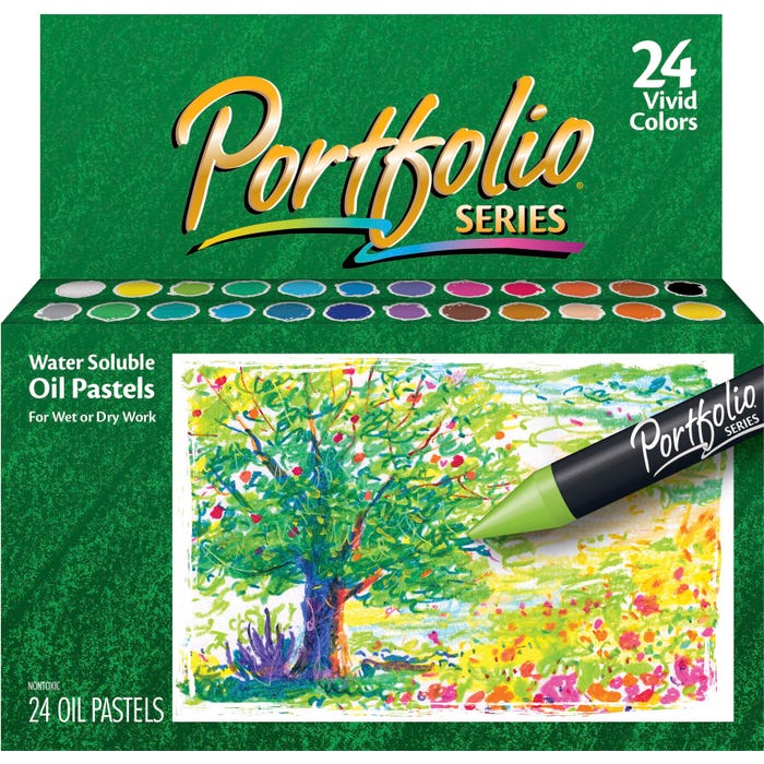 Crayola Portfolio Series Water-Soluble Oil Pastels, Assorted Colors, Set of 24