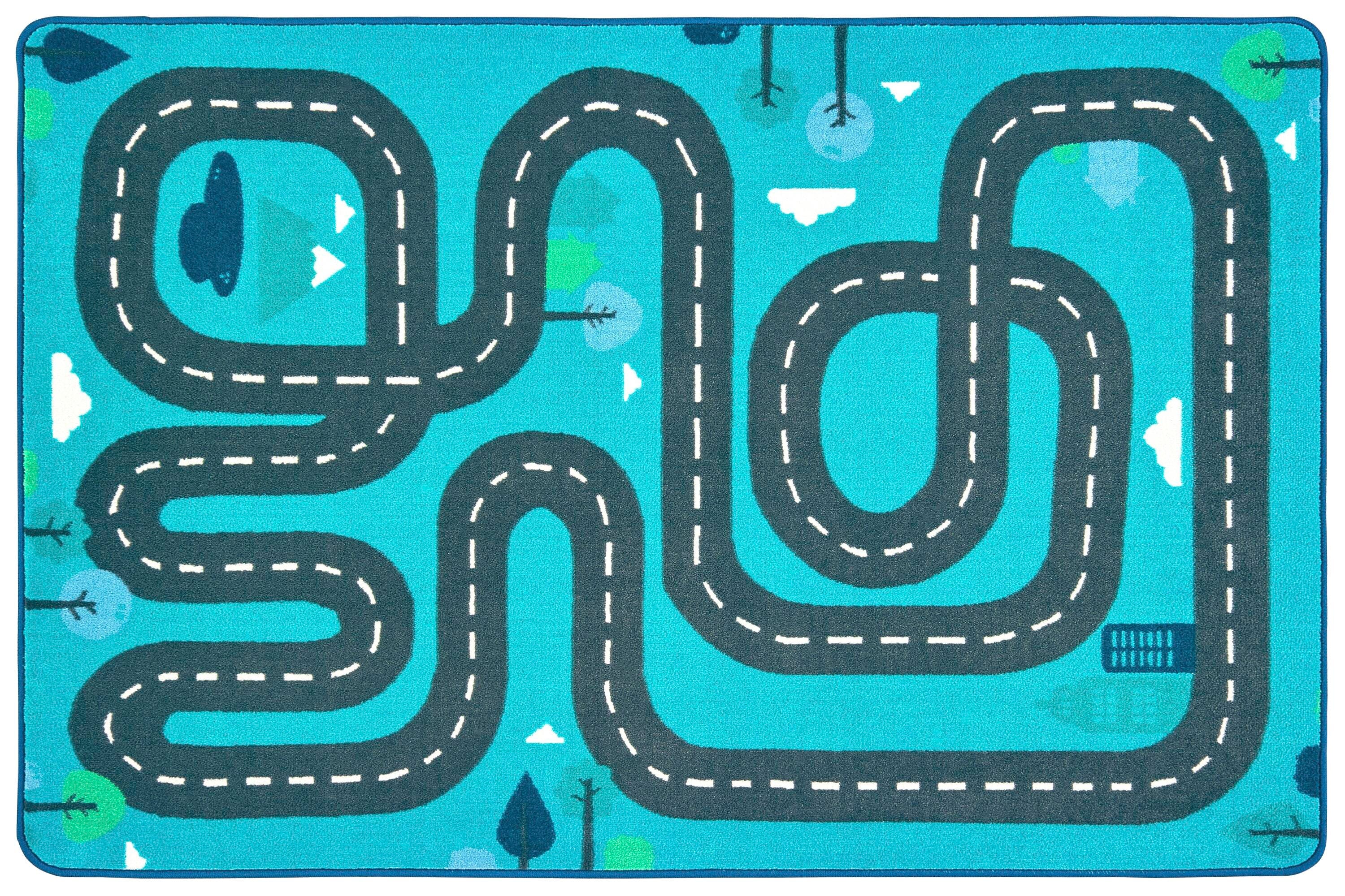Carpets for Kids Pixel Perfect Tranquil Traveling Road Carpet, Rectangle 4002220