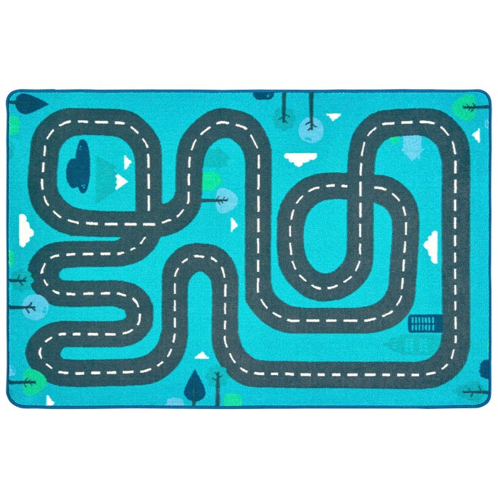 Carpets for Kids Pixel Perfect Tranquil Traveling Road Carpet, Rectangle