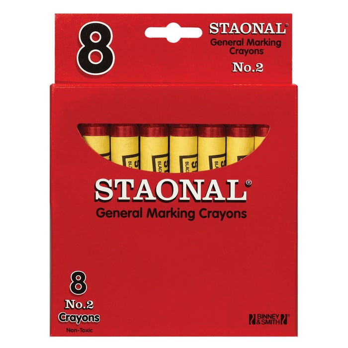 Crayola Staonal Marking Crayons, No 2, Red, Pack of 8