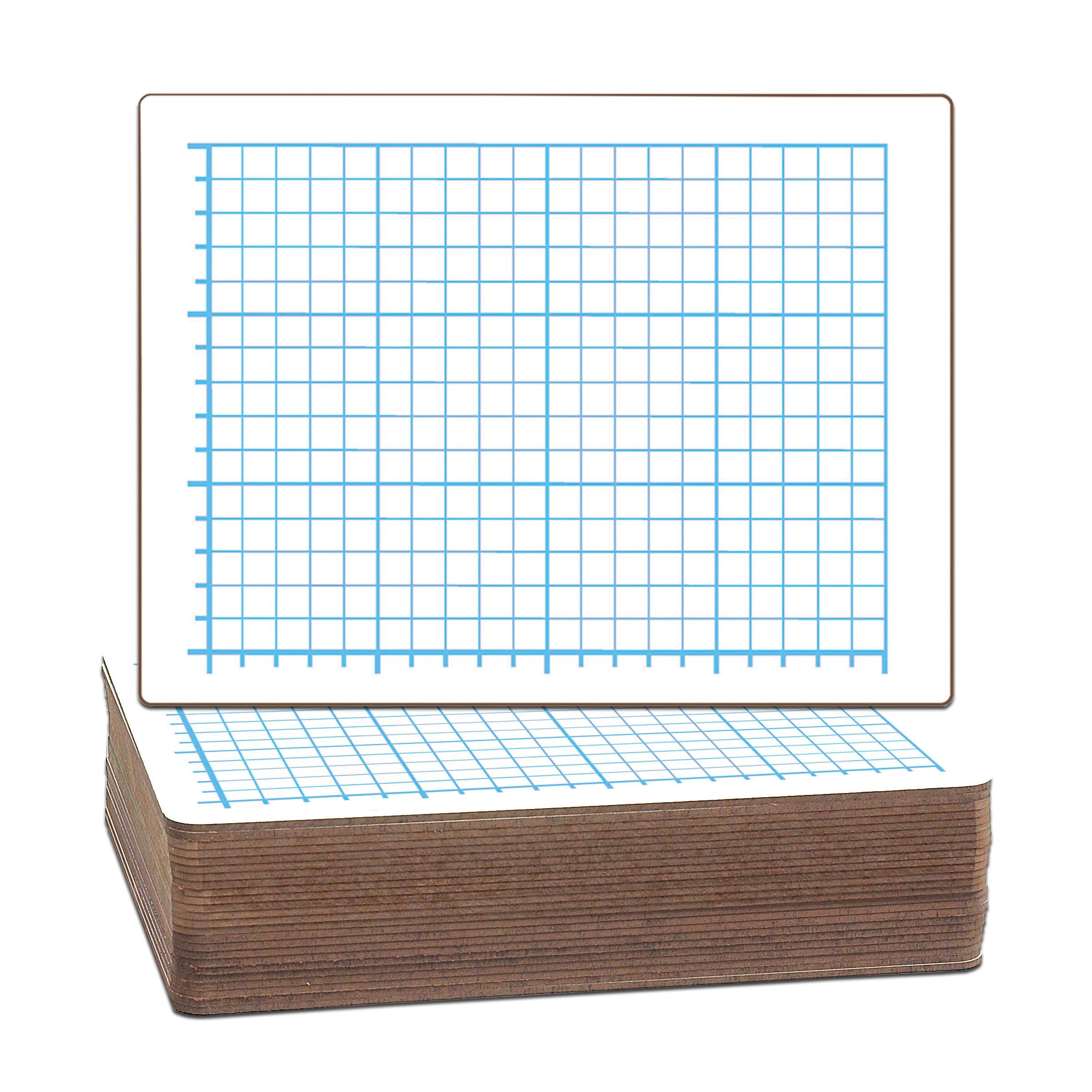 Image for Flipside Dry Erase Rectangle Graph Quadrant Lined/Plain Two-Sided Boards, 9 x 12 Inches, Pack of 24 from School Specialty