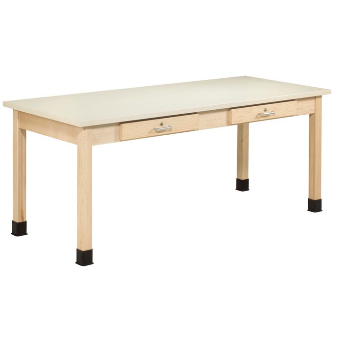 Diversified Woodcrafts All Purpose Planning Table, 72 x 30 x 30 Inches, Almond Colored Plastic Laminate Top
