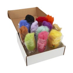 Maori Wool Felting Fibers , 8 ounces, Multicolored