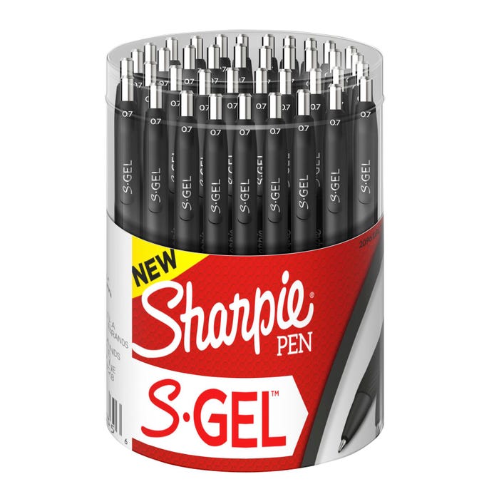 Sharpie S-Gel Pens, Medium Point, 0.7 mm, Black Ink, Set of 36