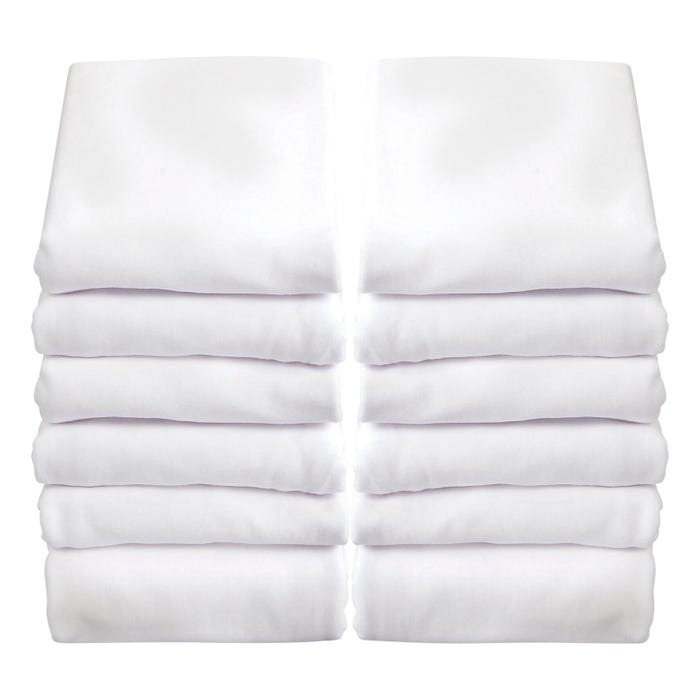 Foundations SafeFit Mattress Sheet, for Compact Cribs, 38 x 24 x 4 Inches, White, Case of 12