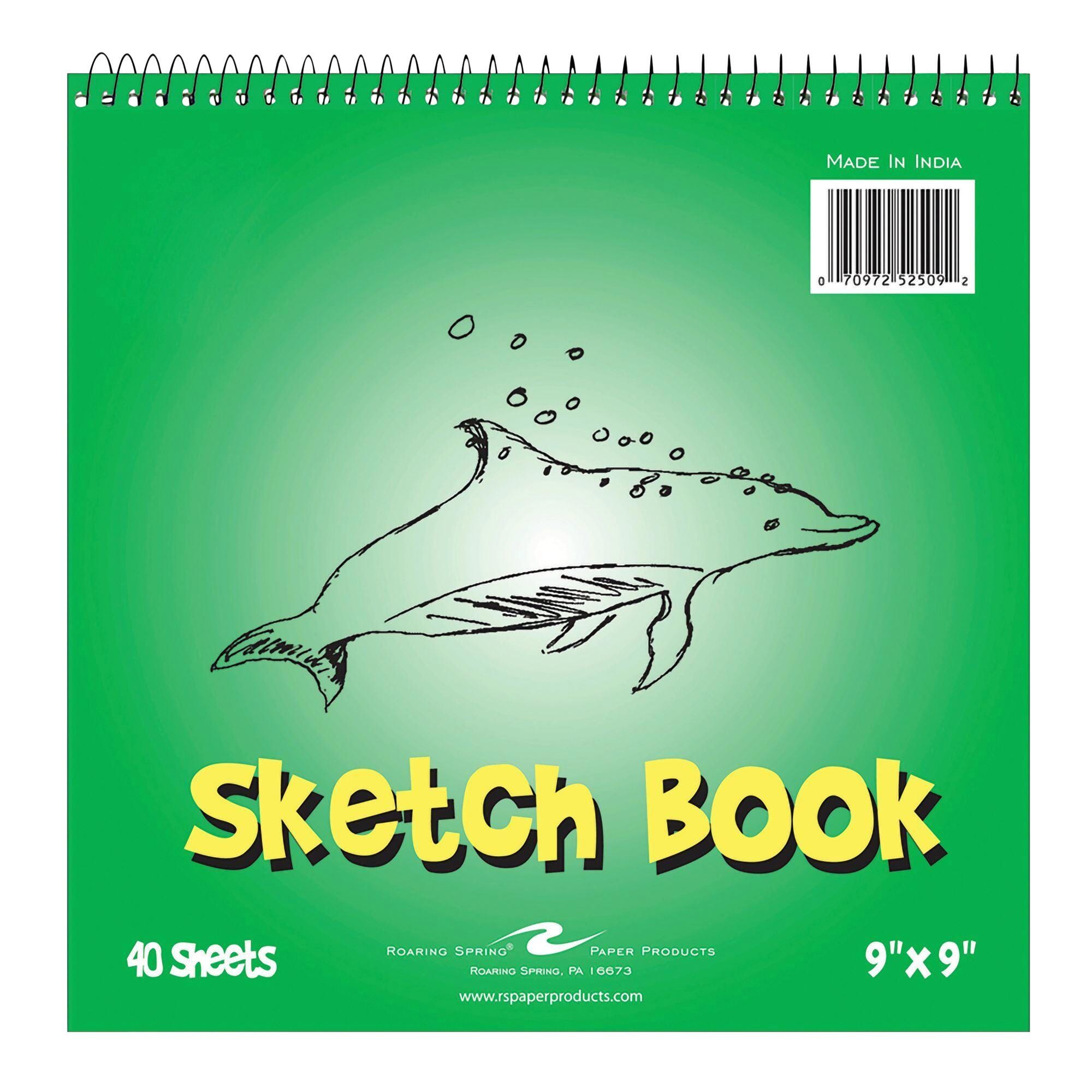 Roaring Spring Kids Sketch Book, 9 x 9 Inches, 40 Sheets
