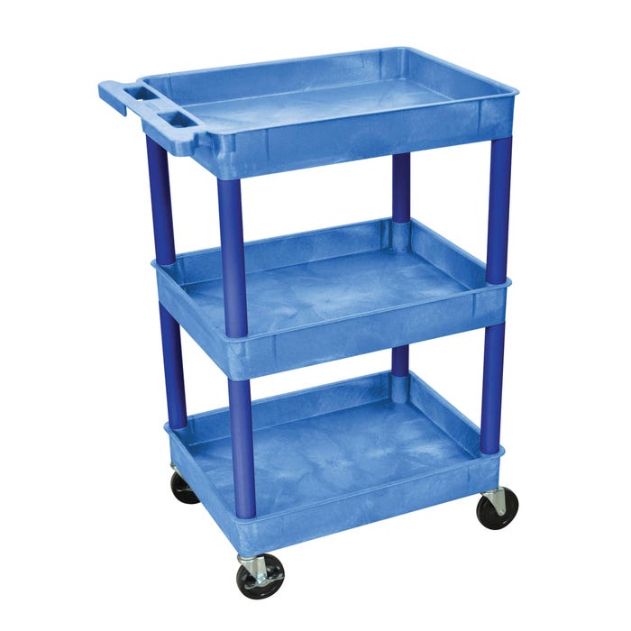 Luxor Tub Shelf Cart, 24 x 18 x 36-1/2 Inches, Blue