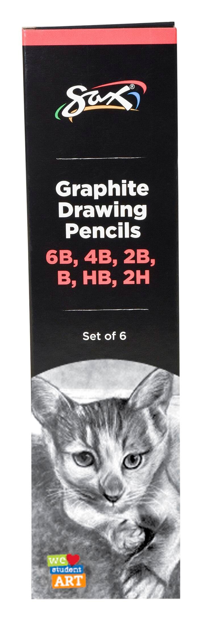 Sax Graphite Drawing Pencil Pack, Assorted Hardness, Set of 6 2090705