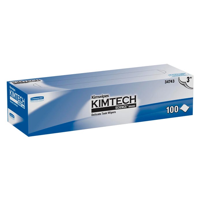 Kimberly-Clark Professional KimWipes Delicate Task Wipers, White, 100 Count Box