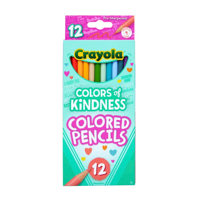 Crayola Colors of Kindness Colored Pencils, Assorted Colors, Set of 12
