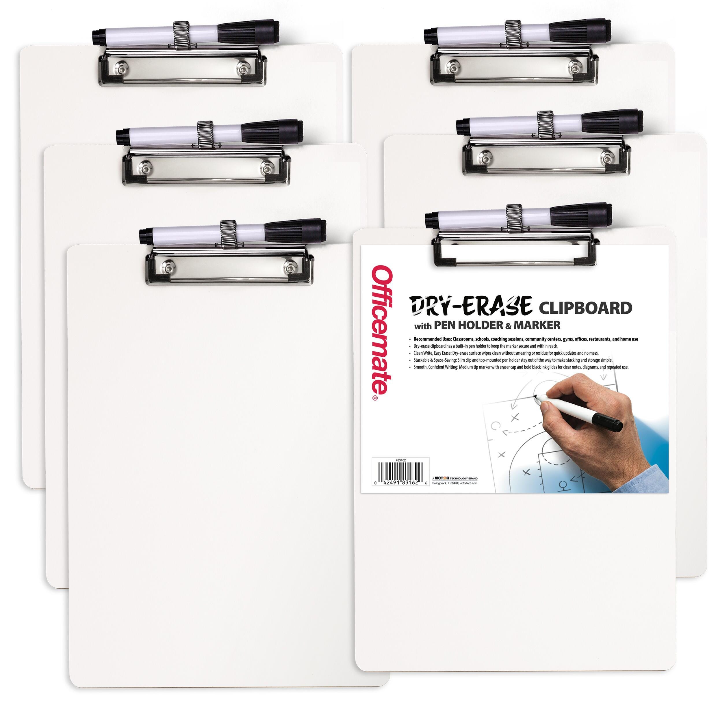 Officemate Dry-Erase Clipboards, Letter Size, Pack of 6