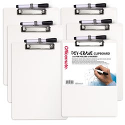 Officemate Dry-Erase Clipboards, Letter Size, Pack of 6