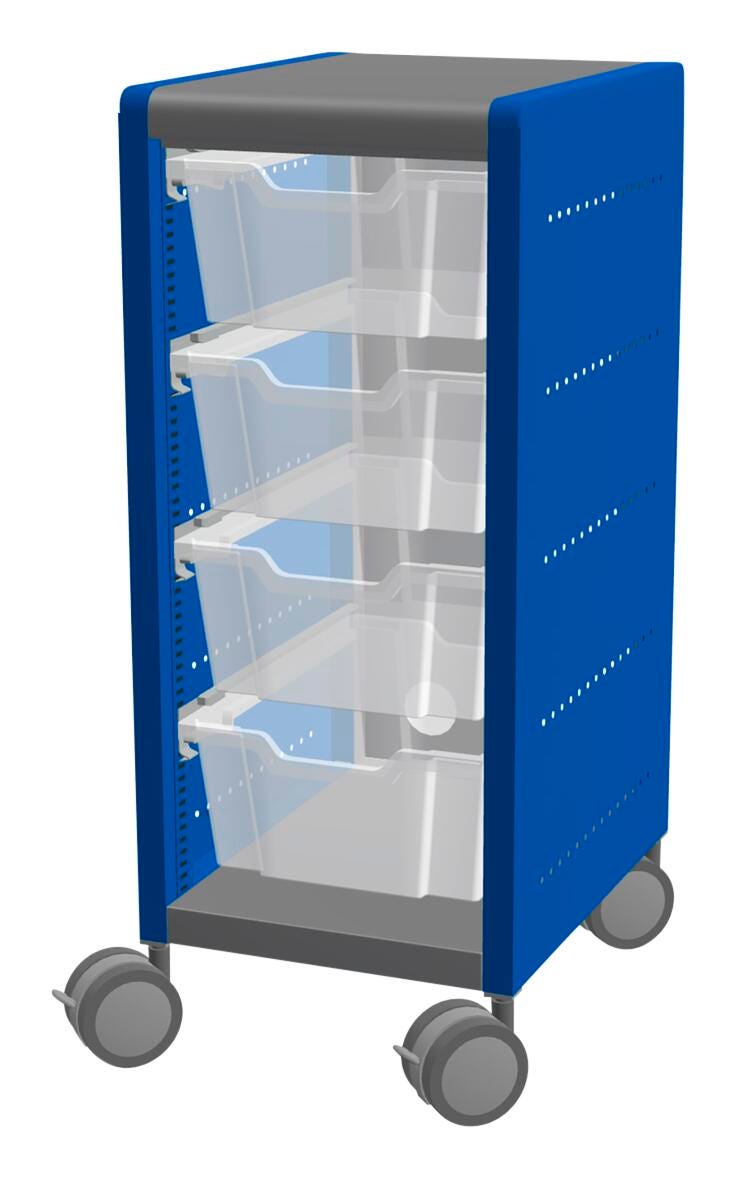 Classroom Select Geode Medium Mobile Cabinet, Single Wide, 4 Tote Trays 4000265