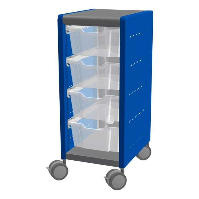 Classroom Select Geode Medium Mobile Cabinet, Single Wide, 4 Tote Trays