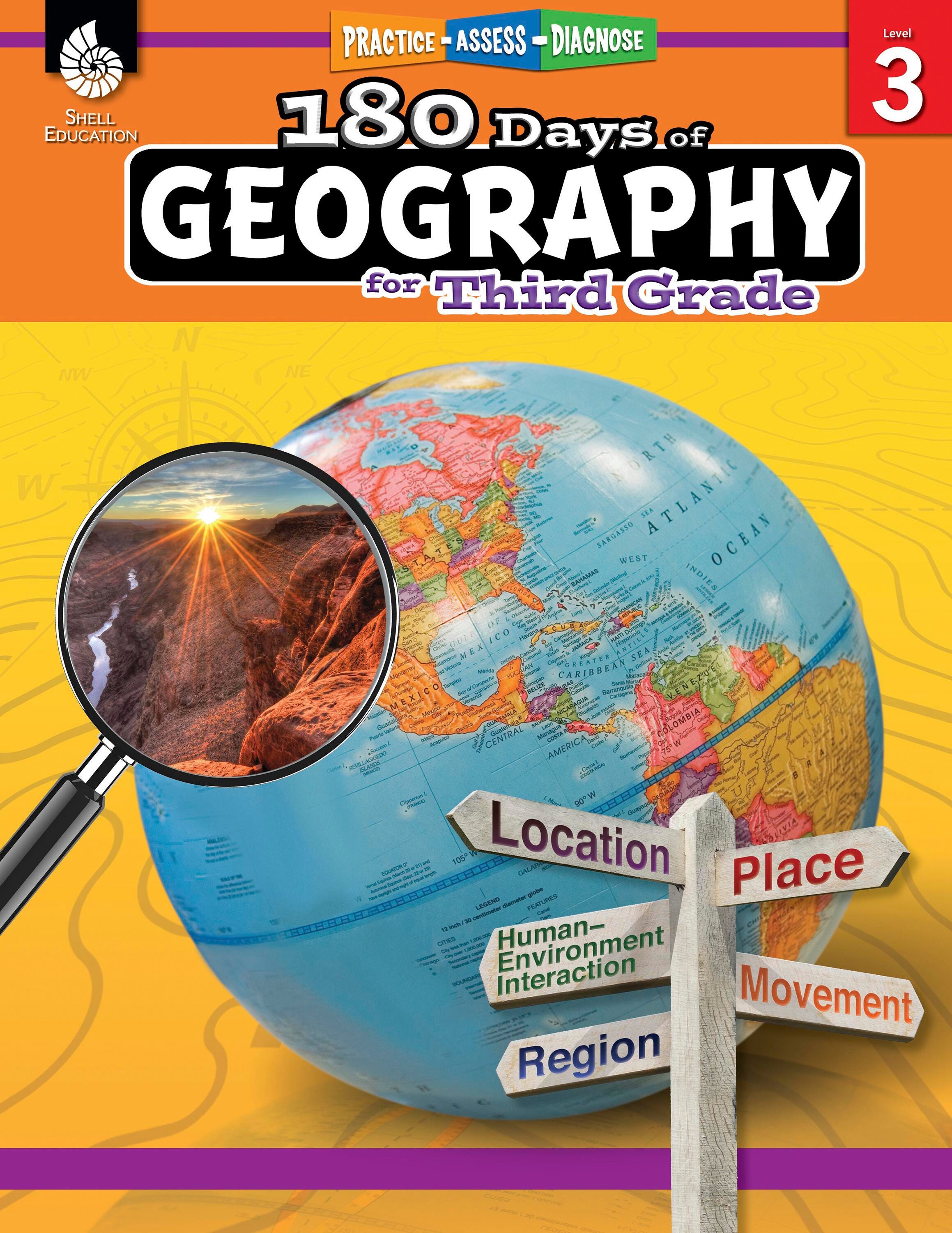 Shell Education 180 Days of Geography for Third Grade 2004741