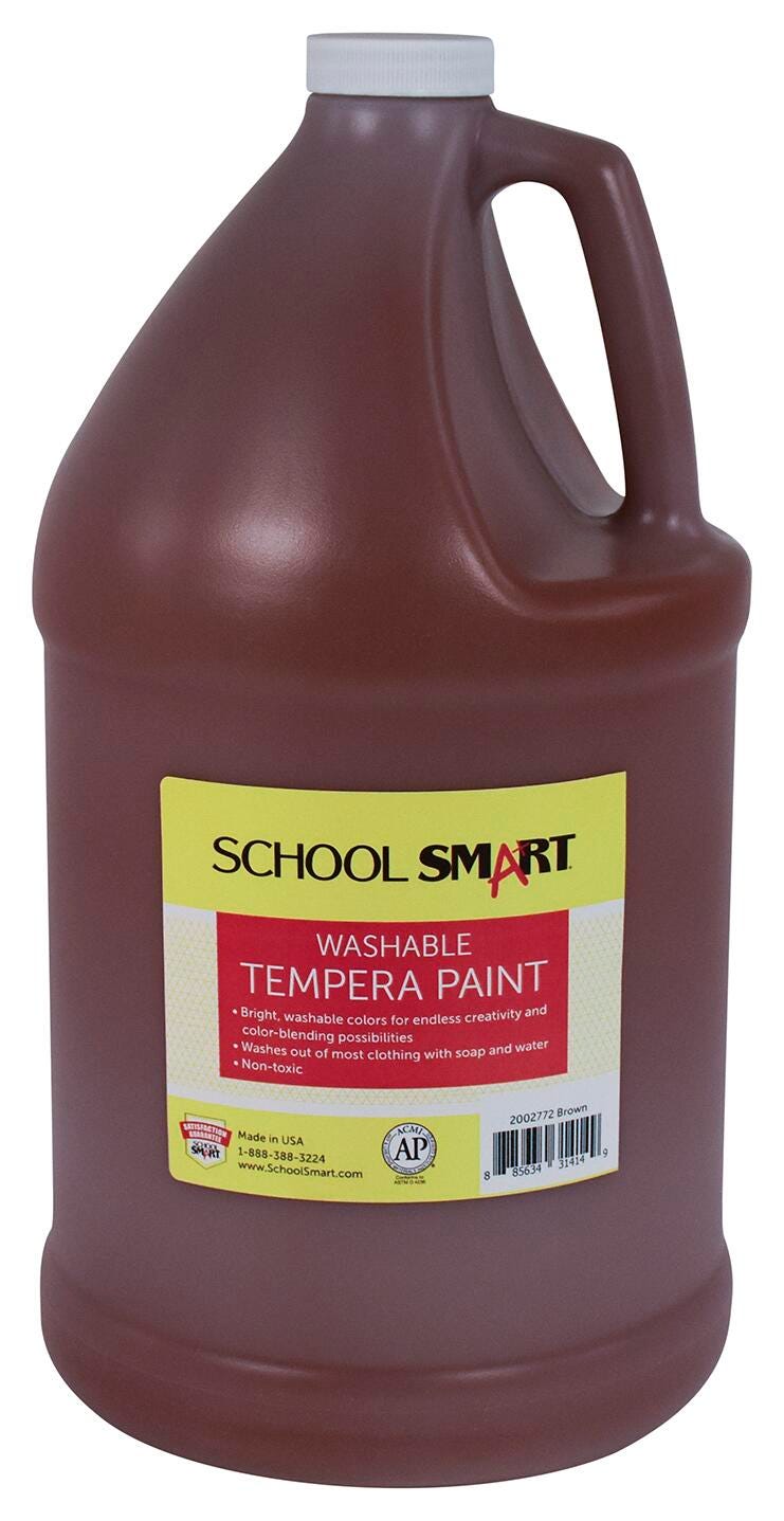 School Smart Washable Tempera Paint, Brown, 1 Gallon Bottle Item Number 2002772