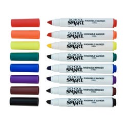 School Smart Washable Markers, Chisel Tip, Assorted Colors, Pack of 8 086411