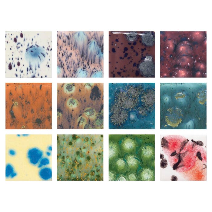 Sax Crystal Magic Glazes, 4 Ounce Jars, Assorted Colors, Set of 12