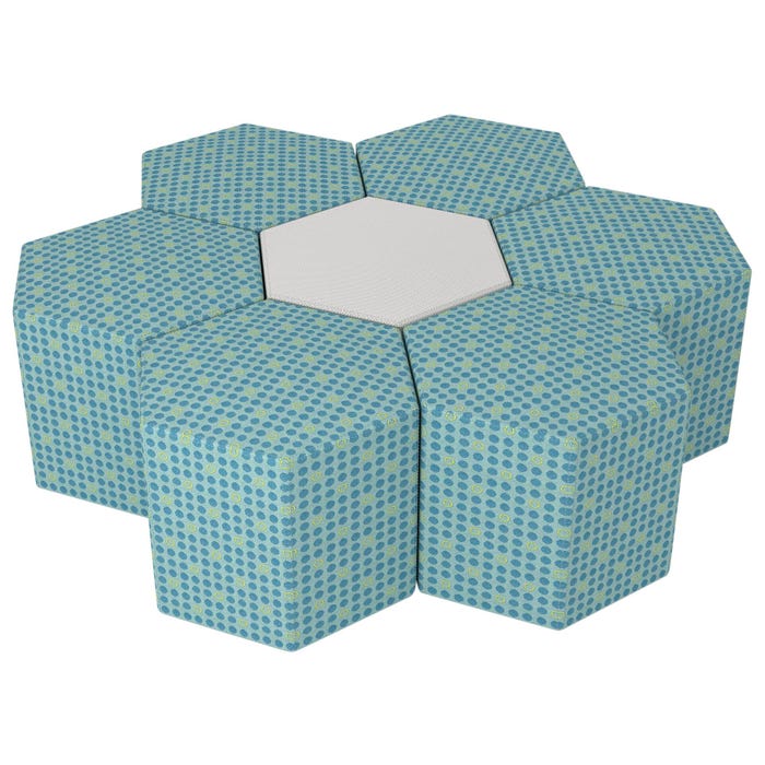 Classroom Select Soft Seating NeoLounge Honeycomb 7-Piece Set, 2 Color, 60 x 62-1/2 x 18 Inches