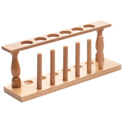 United Scientific Test Tube Rack, 6 Slots, Wood