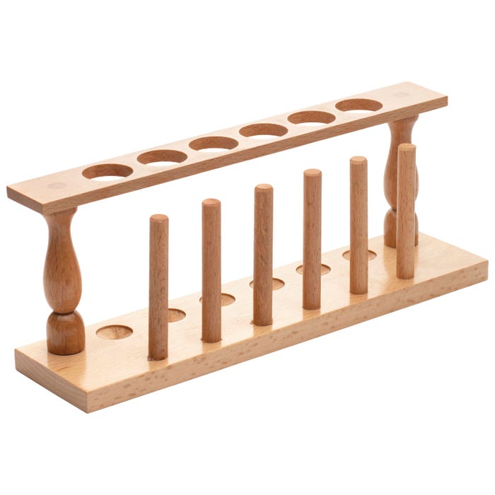 United Scientific Test Tube Rack, 6 Slots, Wood