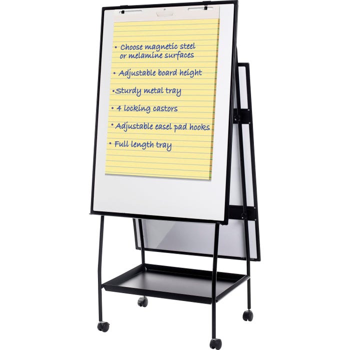 MasterVision Melamine Double-sided Easel, 29-1/2 x 41-3/4 Inches, White