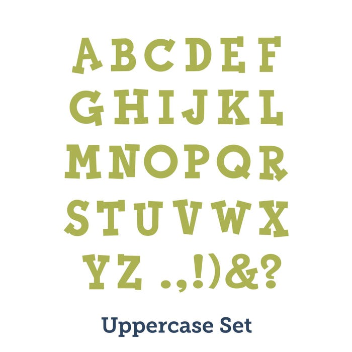 AccuCut Shout Uppercase Alphabet Die Set, 4 Inches, Set of 32